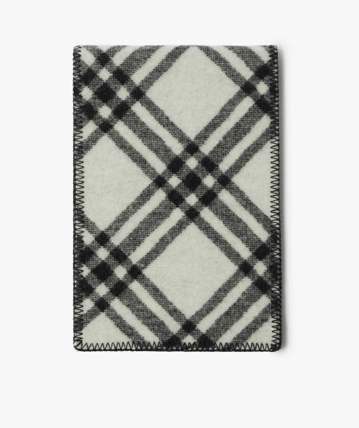Burberry Check Wool Scarf Black