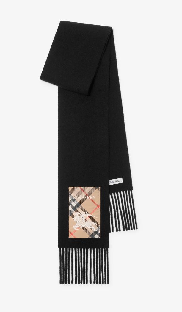 Checked label cashmere scarf 81161071