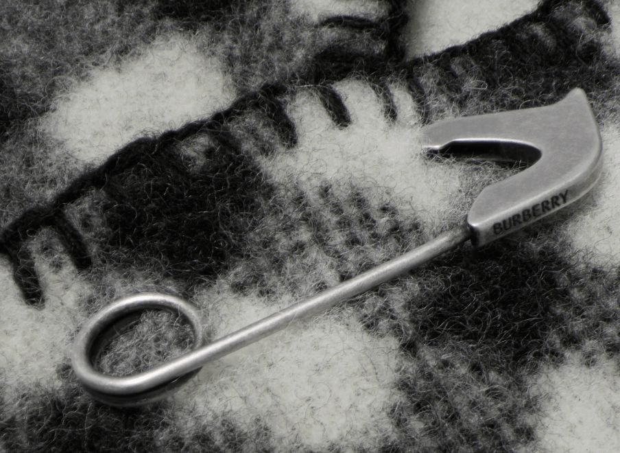 Checked wool hooded scarf