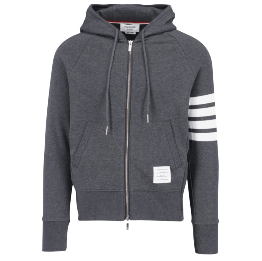 Thom Browne Engineered 4-Bar Zip Hoodie Dark Grey