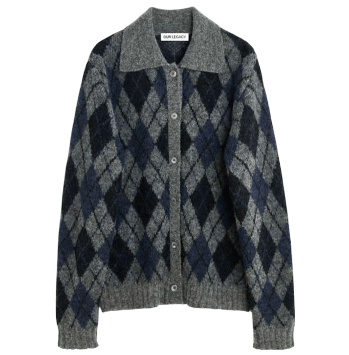 Evening Polo Argyle Check Cardigan