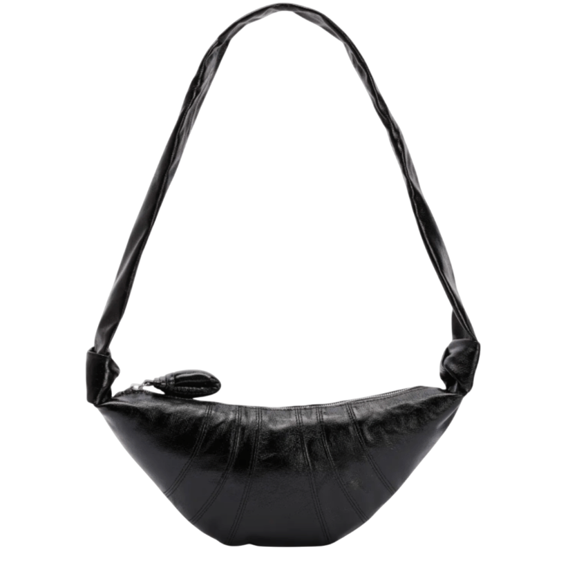 Lemaire Small Croissant Bag Coated Cotton Black