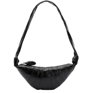 Lemaire Small Croissant Bag Coated Cotton Black