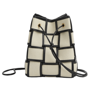 Bottega Veneta Cassette Bucket Bag Natural Black