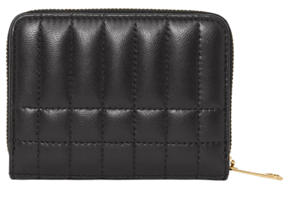 Burberry Quilted Leather Lola Zip Wallet Black Light Gold