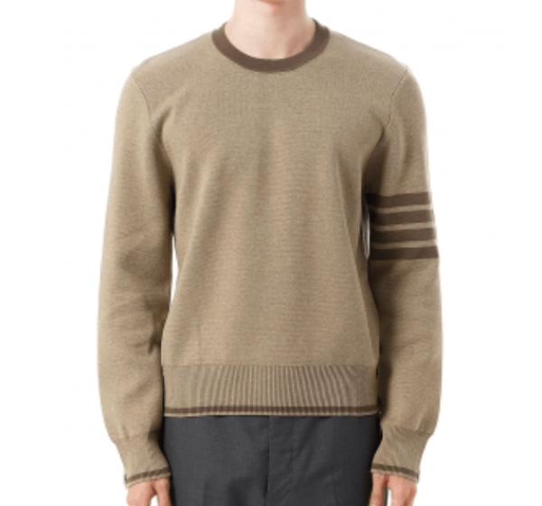 Thom Browne Milano Stitch 4-Bar Pullover Medium Brown