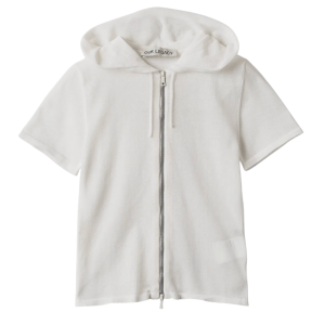 OUR LEGACY Zipper short sleeve knit hood - White 