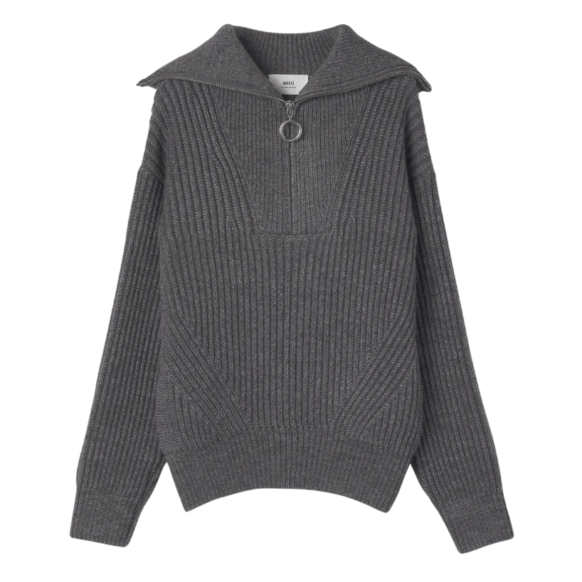 AMI Wool Turtleneck Knit - Grey 