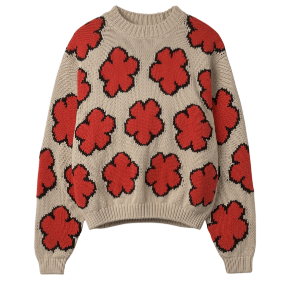 KENZO BOCKE Flower Knitwear - Ecru 