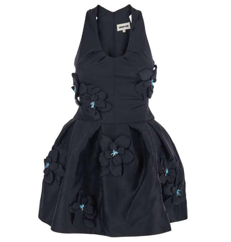 Shushu/tong Black sleeveless pleated dress 