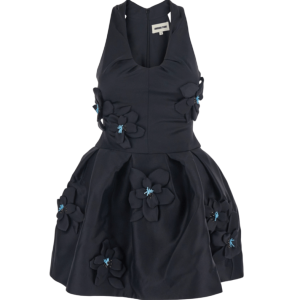 Shushu/tong Black sleeveless pleated dress 