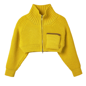 JACQUEMUS Le Arco Coat Zip-Up Knit Cardigan