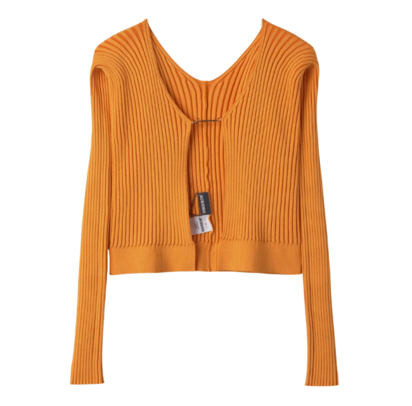 JACQUEMUS La Maiyu Fralu Longg Cardigan - Light Orange 