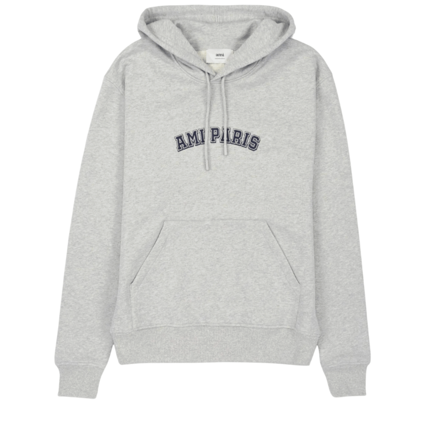 AMI PARIS Logo Hoodie - Heather Grey