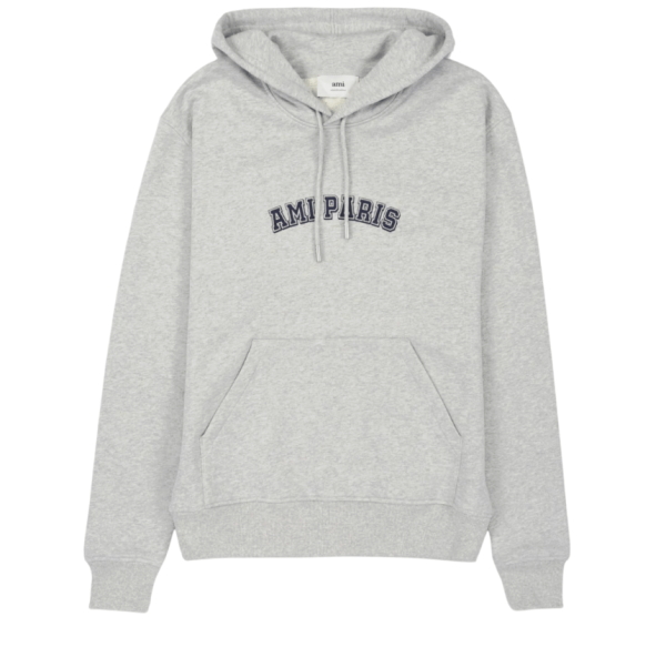 AMI PARIS Logo Hoodie - Heather Grey