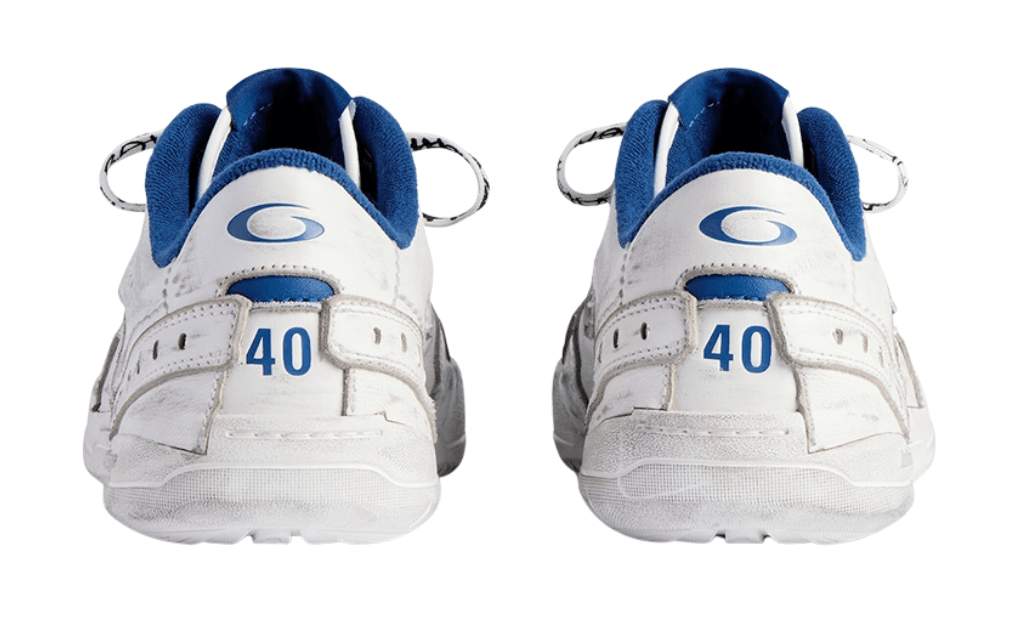 Balenciaga Hamptons Worn Out Sneakers White Dark Blue