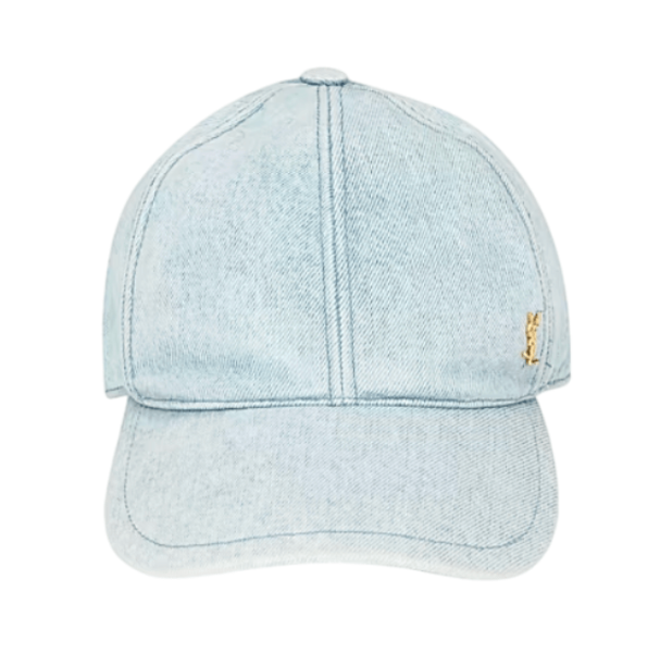  Saint Laurent Baseball Cap Cassandre in Denim Sky Blue