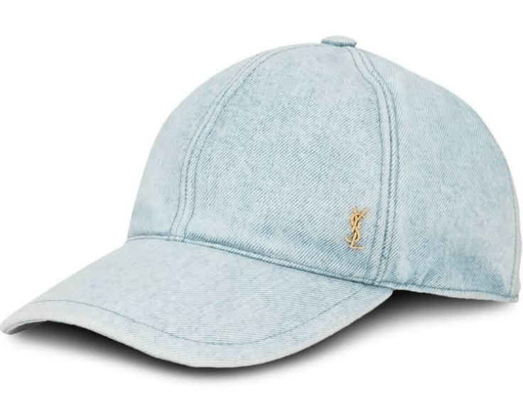  Saint Laurent Baseball Cap Cassandre in Denim Sky Blue