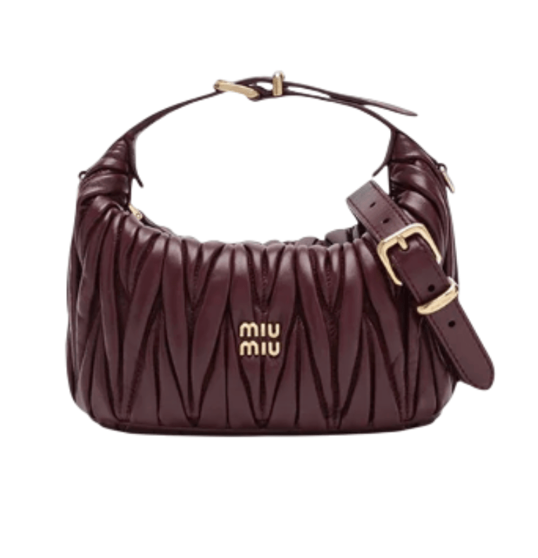 Matelassé Nappa Leather Logo Shoulder Bag