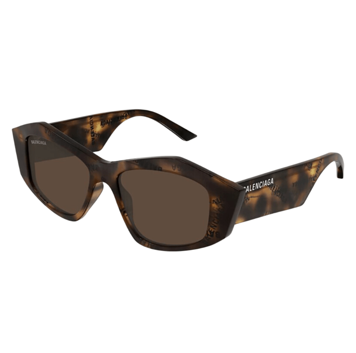 (W) Balenciaga Square Acetate Sunglasses Havana Brown
