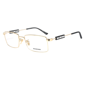 Balenciaga Square Metal Eyeglasses Gold Black