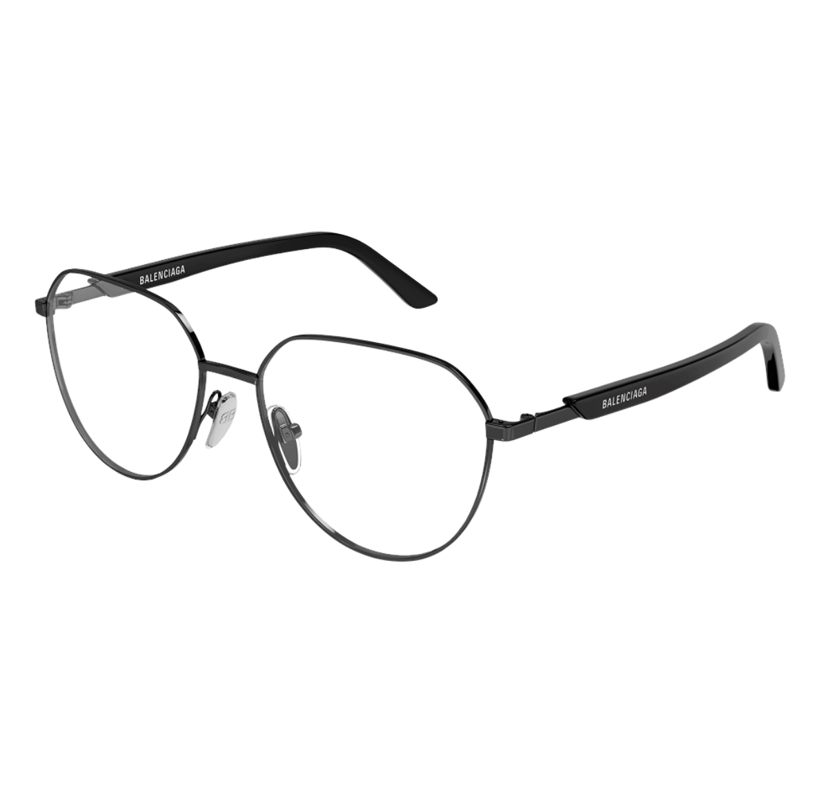 Balenciaga Round Metal Eyeglasses Black