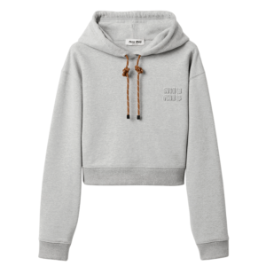 (W) Miu Miu Cotton Fleece Sweatshirt Grey