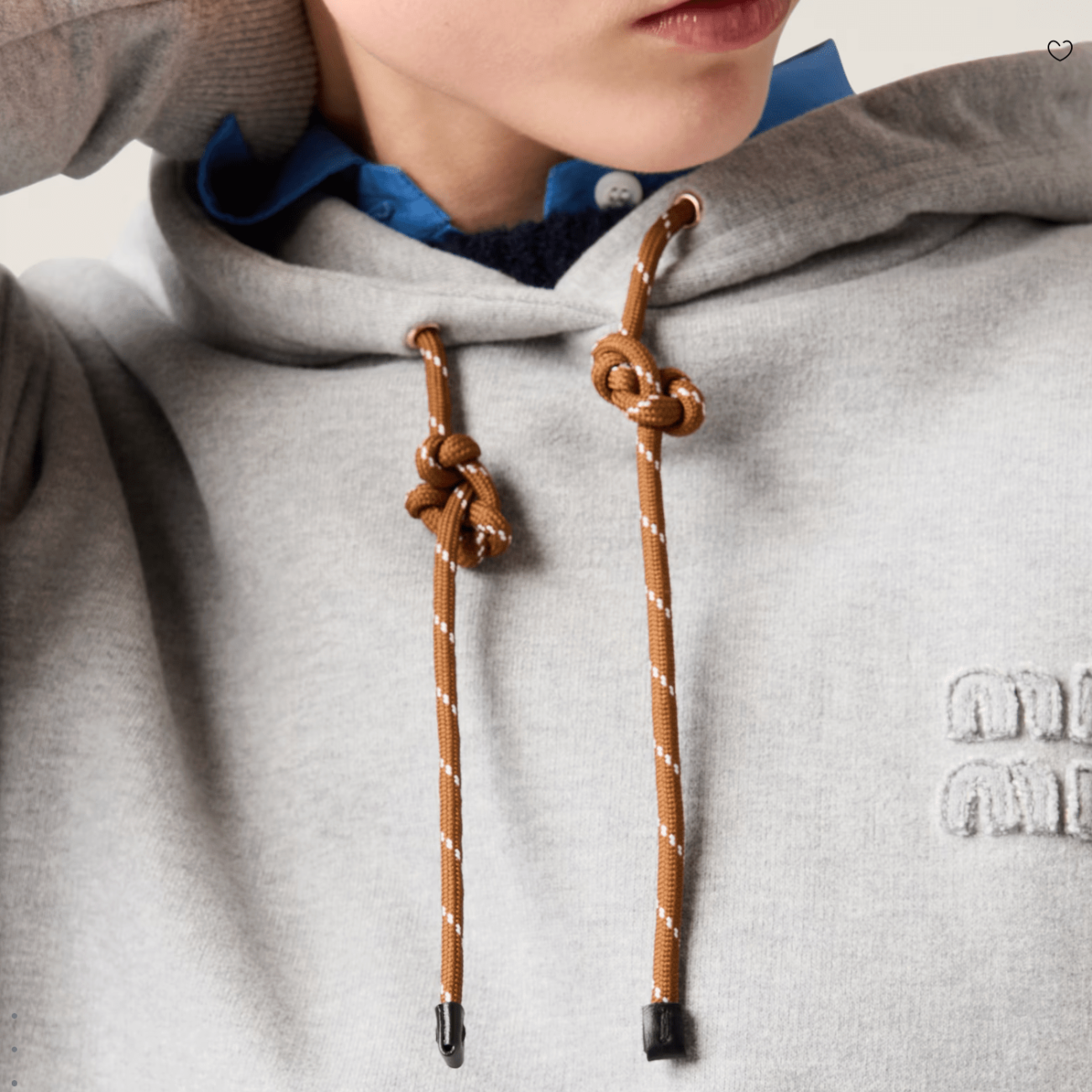 (W) Miu Miu Cotton Fleece Sweatshirt Grey