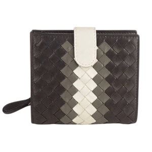 Bottega Veneta Intrecciato Bi-Fold Wallet Black Charcoal