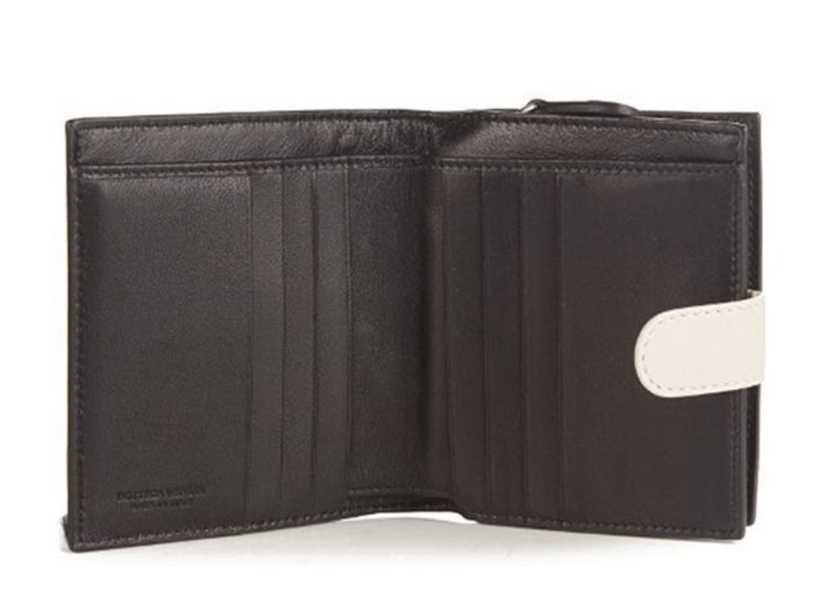 Bottega Veneta Intrecciato Bi-Fold Wallet Black Charcoal