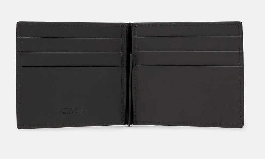 Bottega Veneta Money Clip Bi-Fold Wallet Brown