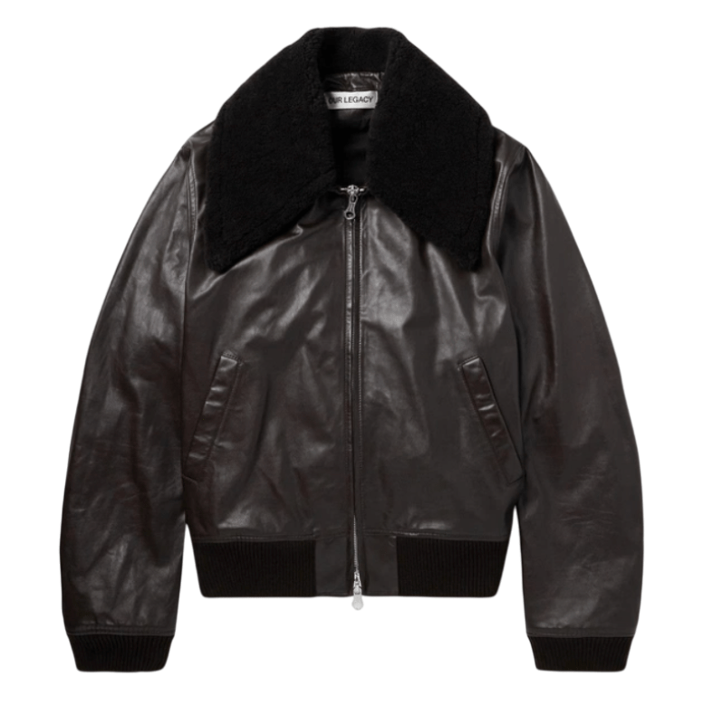 PHAROS BOMBER Umber Brown Fluid Calfskin 