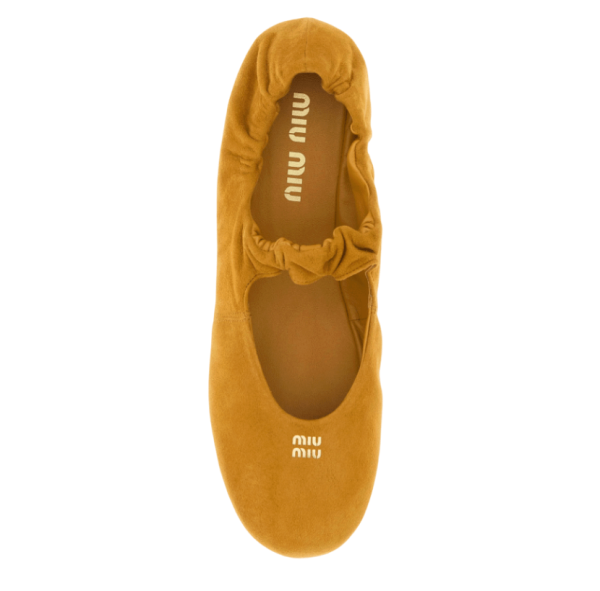 Mustard suede ballerinas 