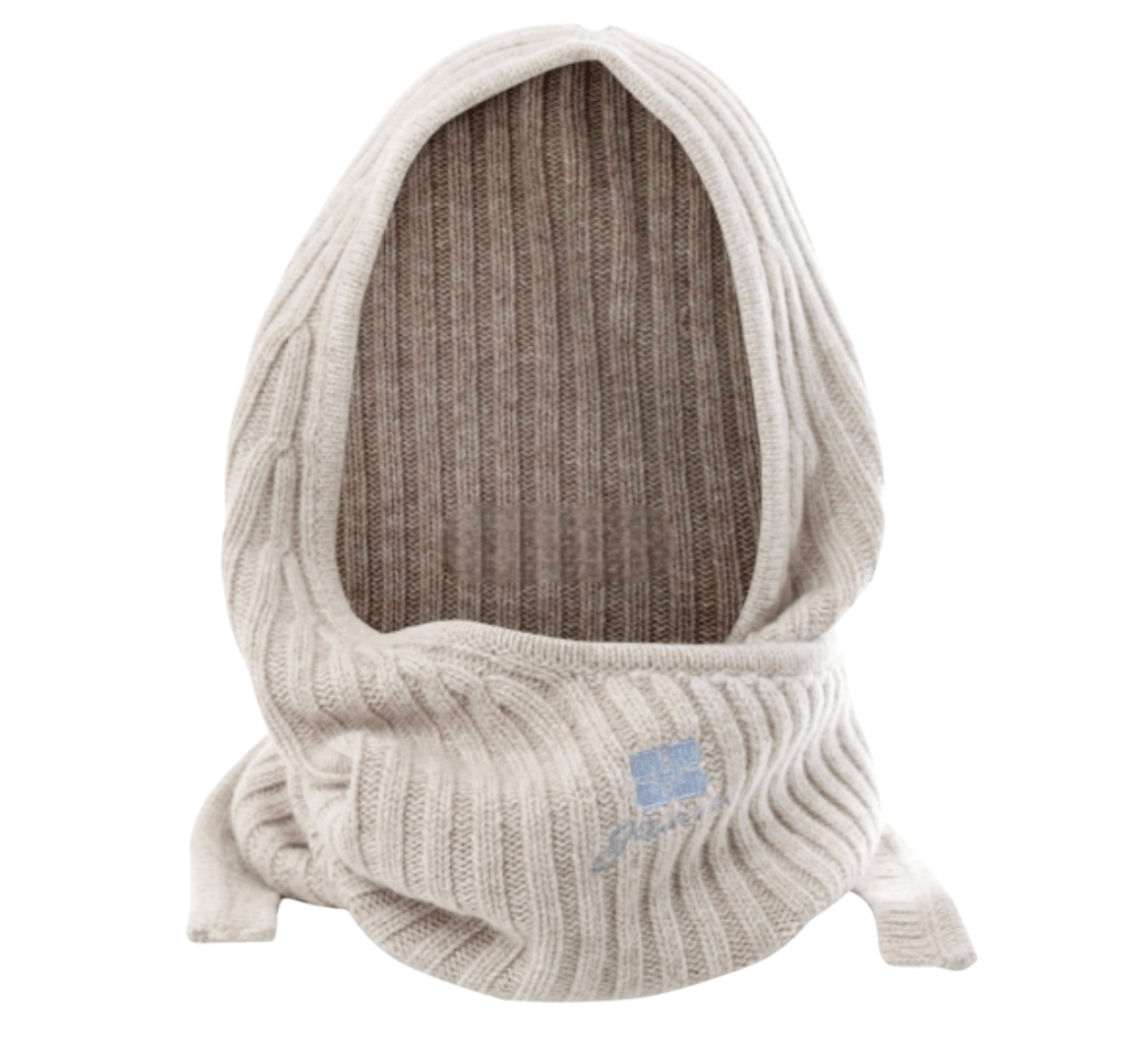 Beige Wool Mix Balaclava 
