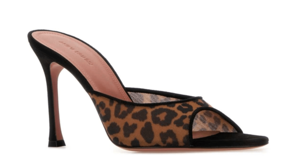 AMINA MUADDI Printed mesh Alexa mules 