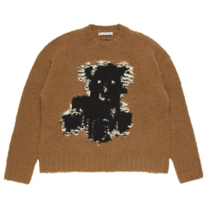 Acne Studios Women's Brown Teddy-Bear Long-Sleeve Sweater