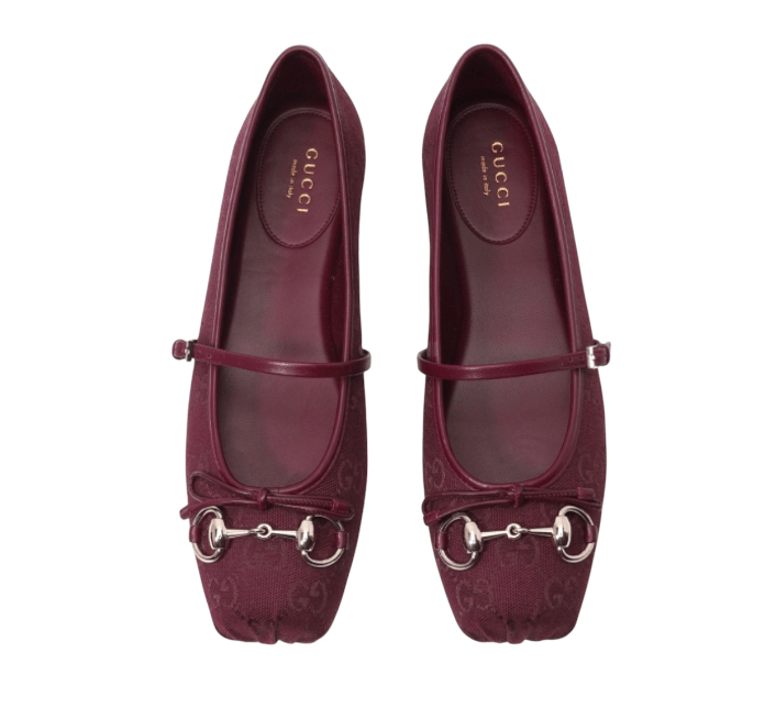 (W) Gucci Horsebit Ballet Flat Rosso Ancora Red