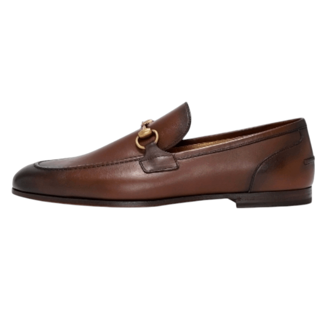 Gucci Jordaan Leather Loafer Dark Brown Leather