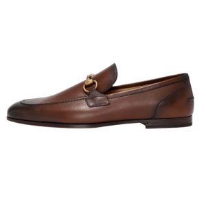 Gucci Jordaan Leather Loafer Dark Brown Leather