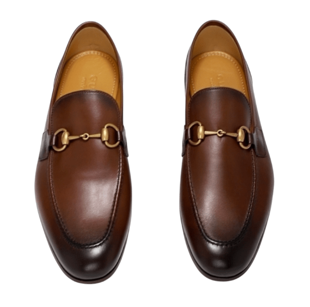 Gucci Jordaan Leather Loafer Dark Brown Leather