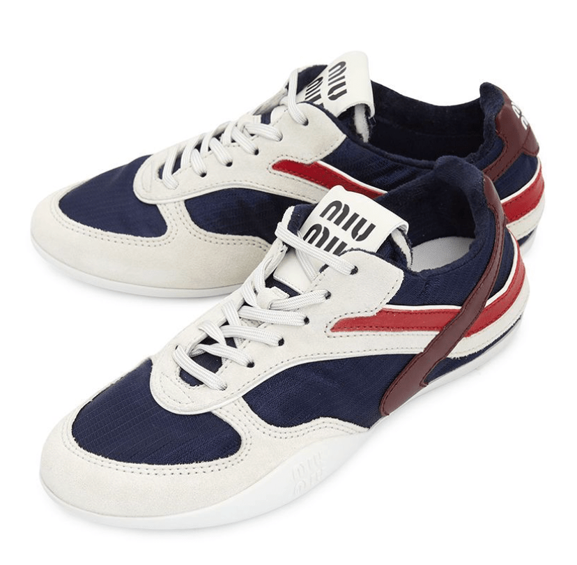 Gymnasium leather-trimmed sneakers in white