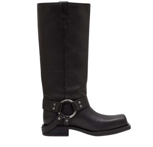 Leather buckle boots - Black