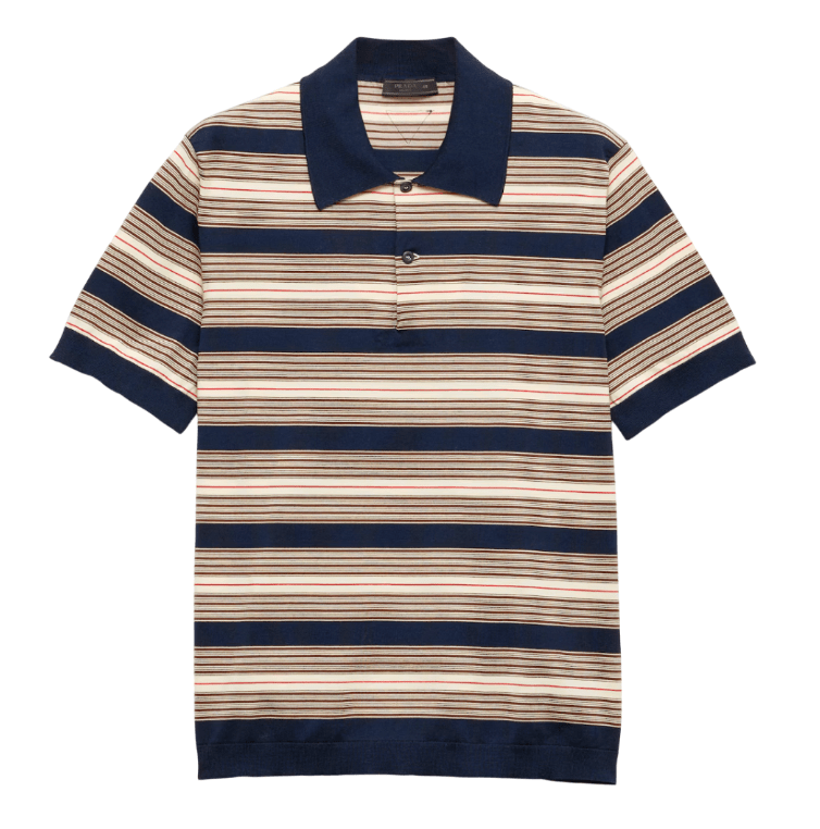 Striped cotton polo shirt