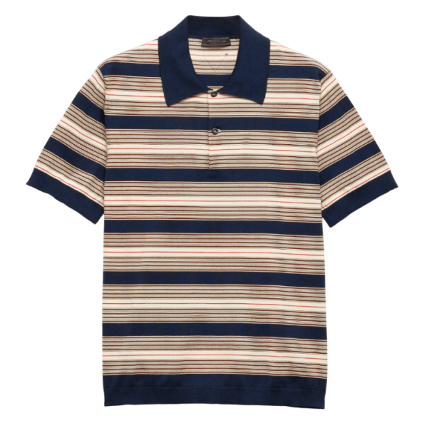 Striped cotton polo shirt