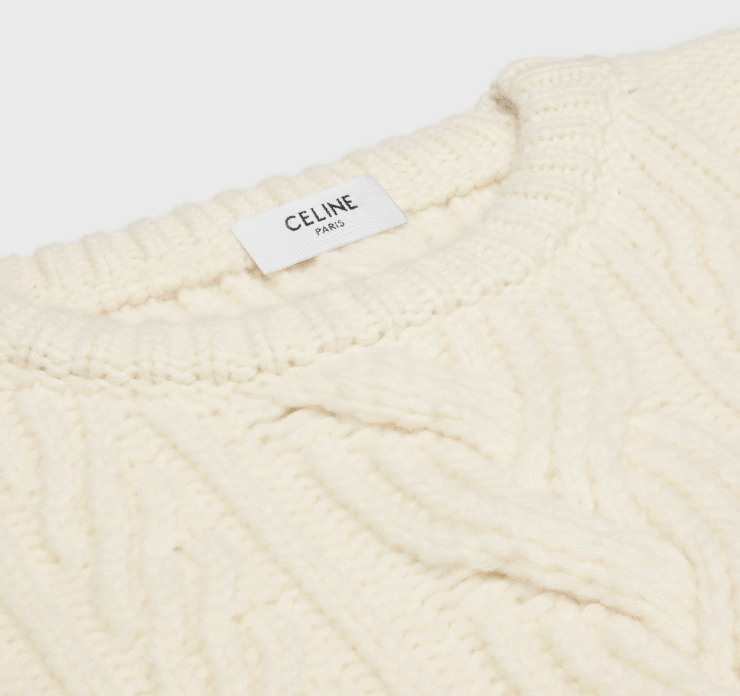 OVERSIZED CREW NECK SWEATER IN CASHMERE ARAN