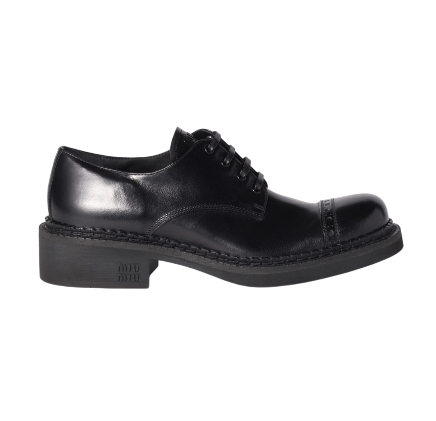 Black Leather Brogue Shoes