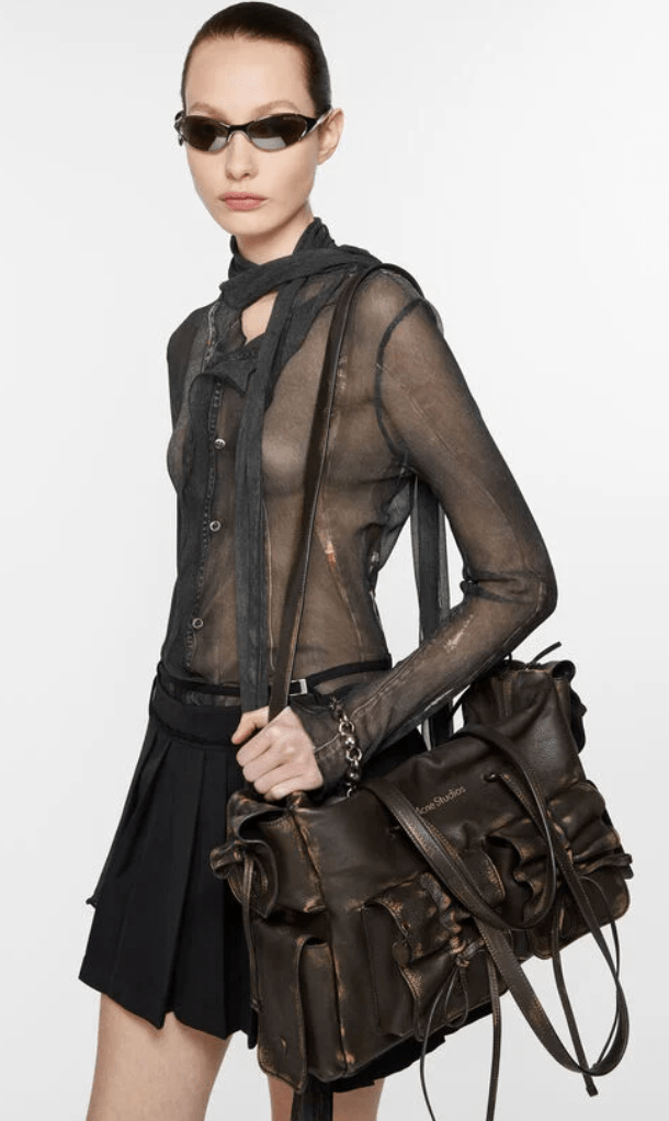 Acne Studios Multipocket Tote Bag White Grey