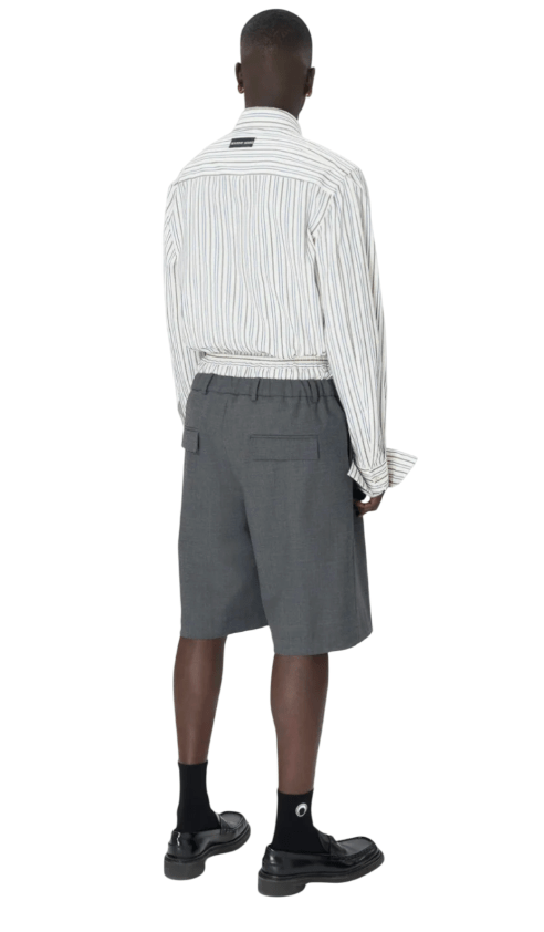 REGENERATED STRIPED POPLIN BUTTON UP SHIRT WH20 OFF WHITE 