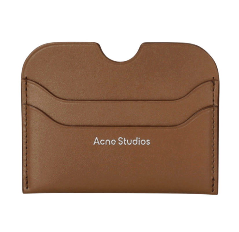 Acne Studios Leather Card Holder Camel Brown