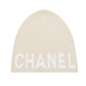 Chanel Beanie Cashmere & Beige White